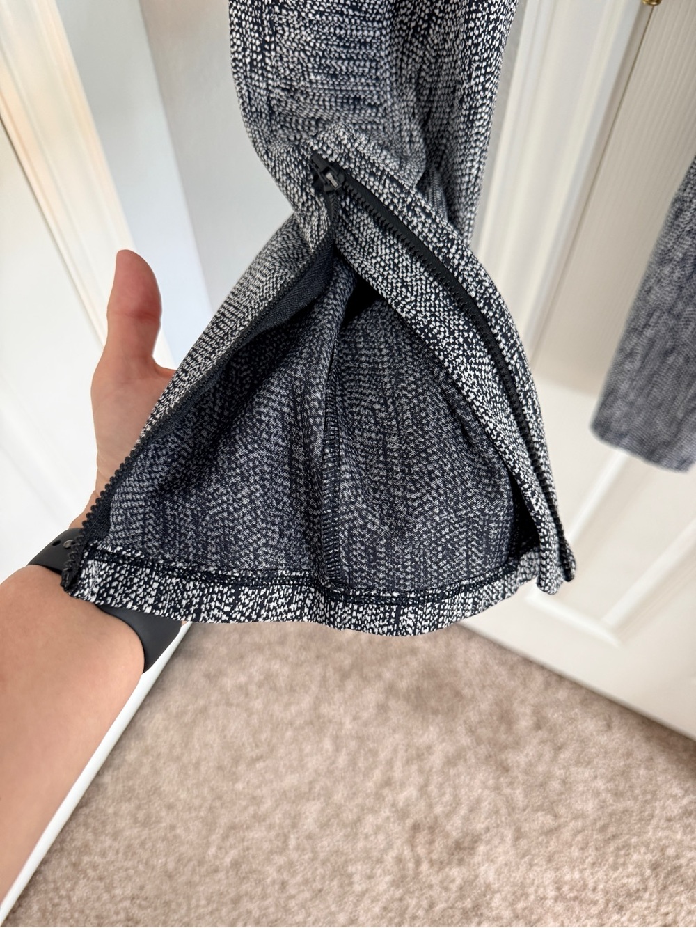 Athleta Delancey Textured Moto Black & White Leggings - Picture 4 of 10